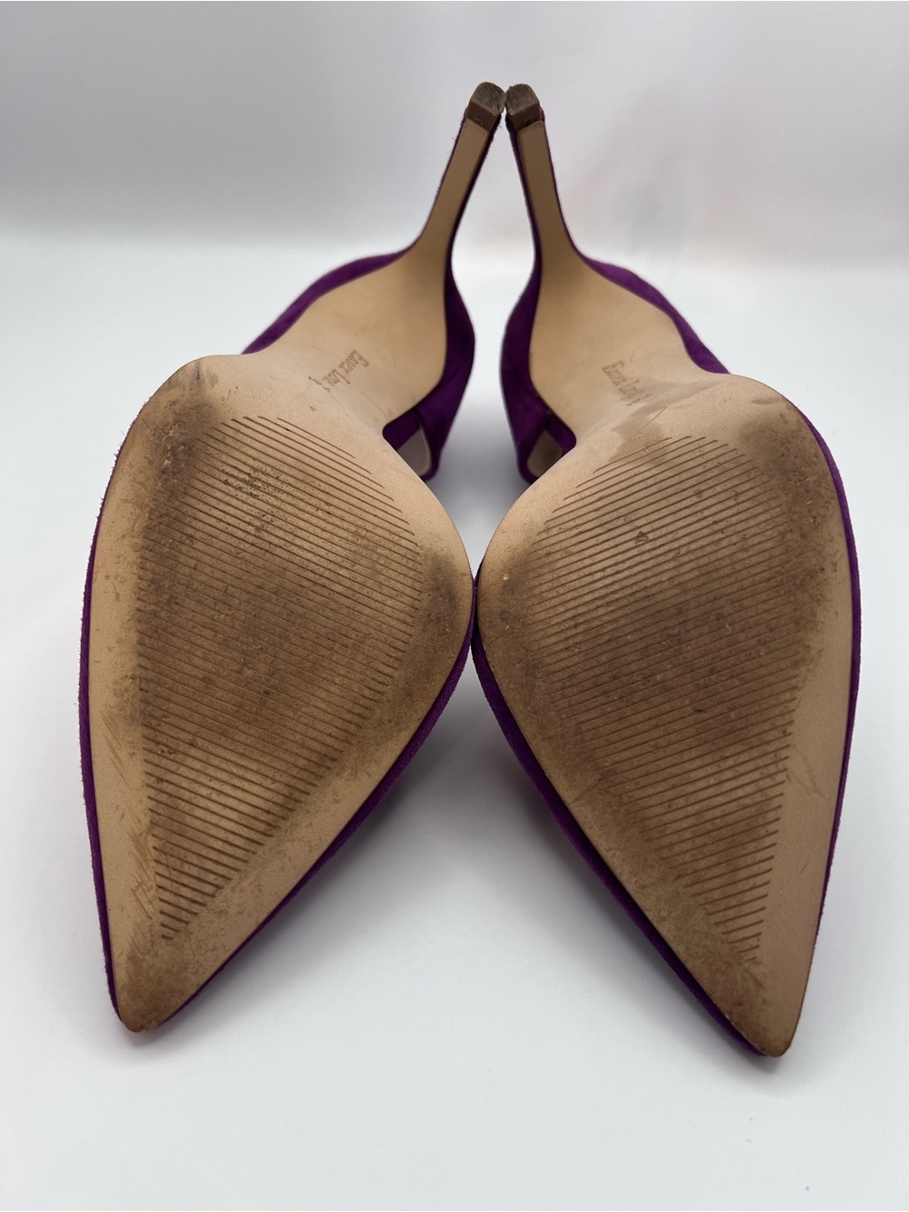 Magenta Suede Pointed-Toe Stiletto Pumps - Picture 6 of 10